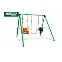 Качели SLP SYSTEMS 3 секции + лодочка белое + качеля с фиксацией зеленая + качеля с фиксацией желтое