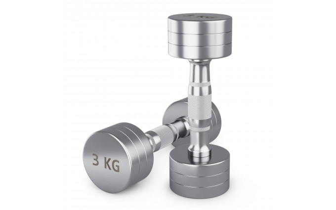 Гантель UNIX Fit PRO круглая хромированная 3 кг, 2 шт. Гантель UNIX Fit PRO круглая хромированная 3 кг, 2 шт.